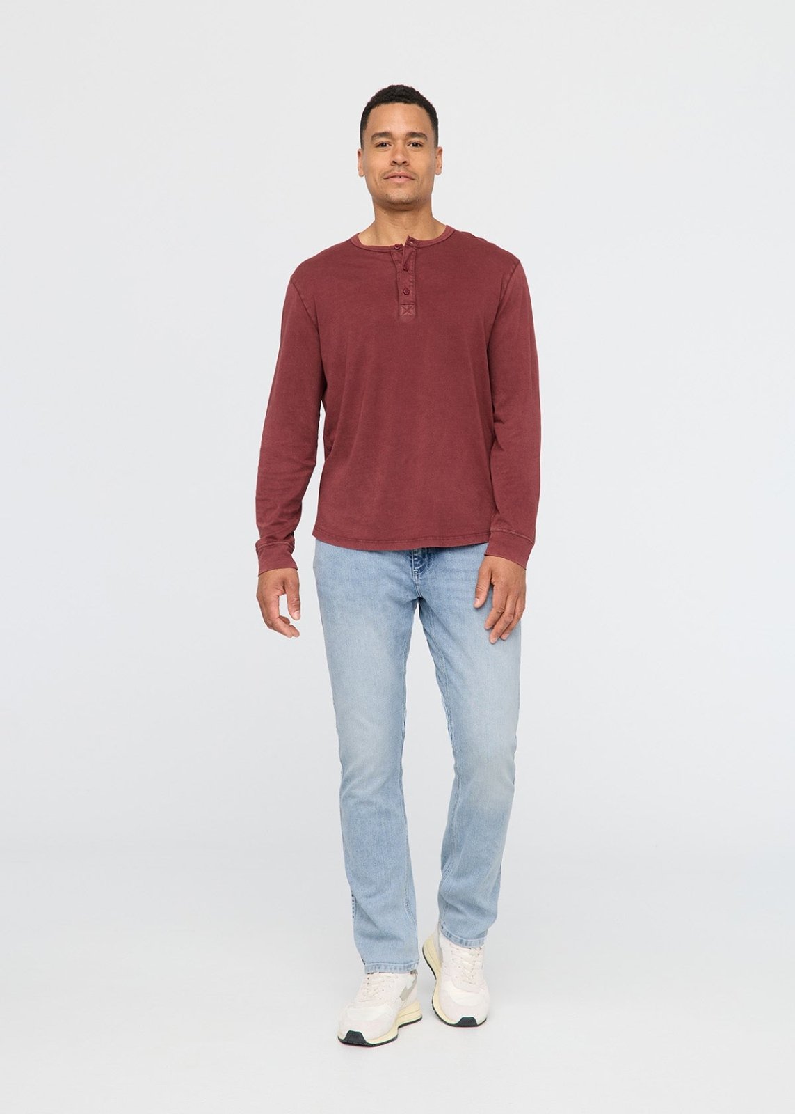mens light blue relaxed fit denim full body