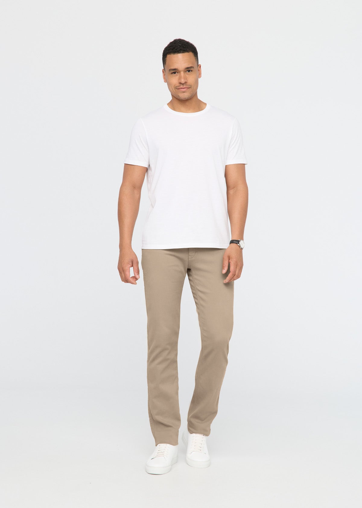 mens desert khaki straight fit dress sweatpant full body