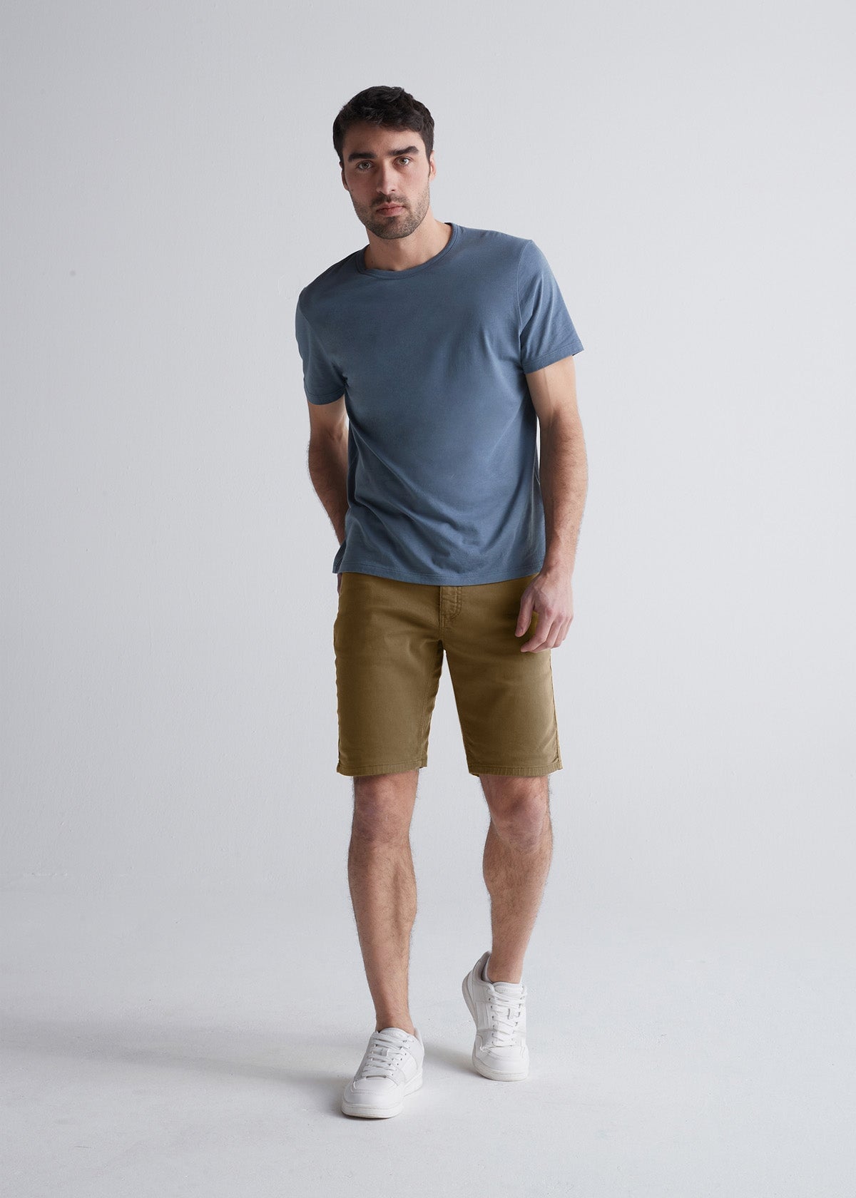 mustard slim fit performance short fullbody front