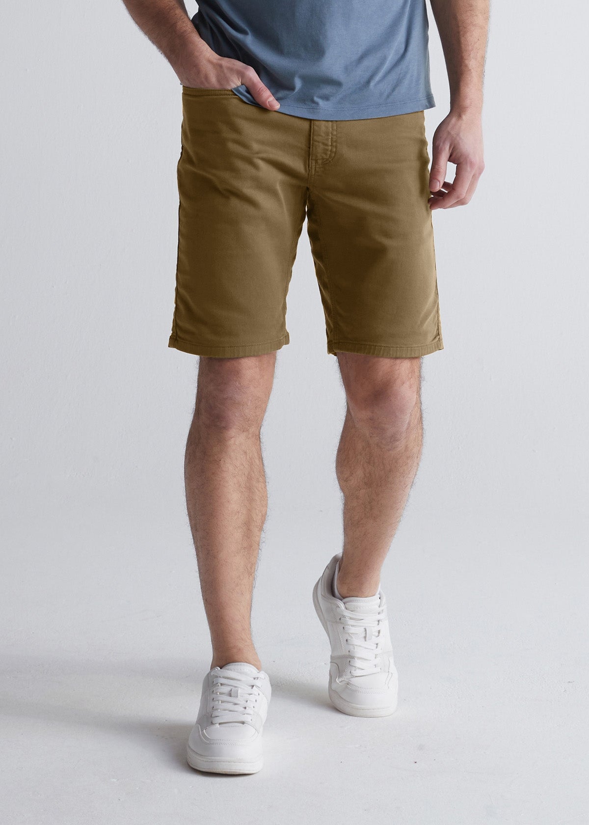 mustard slim fit performance short front