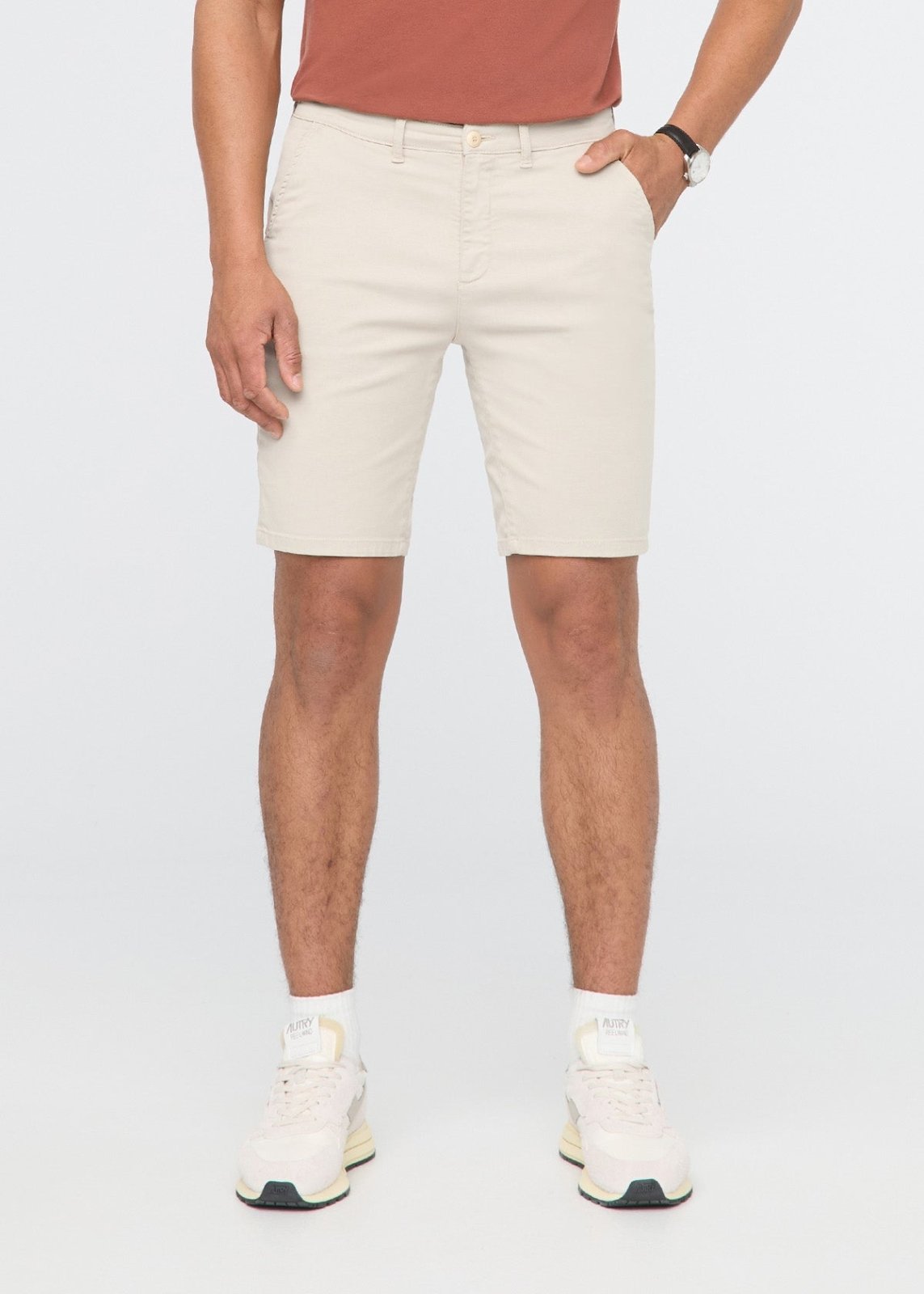 mens oat lightweight shorts slim fit front
