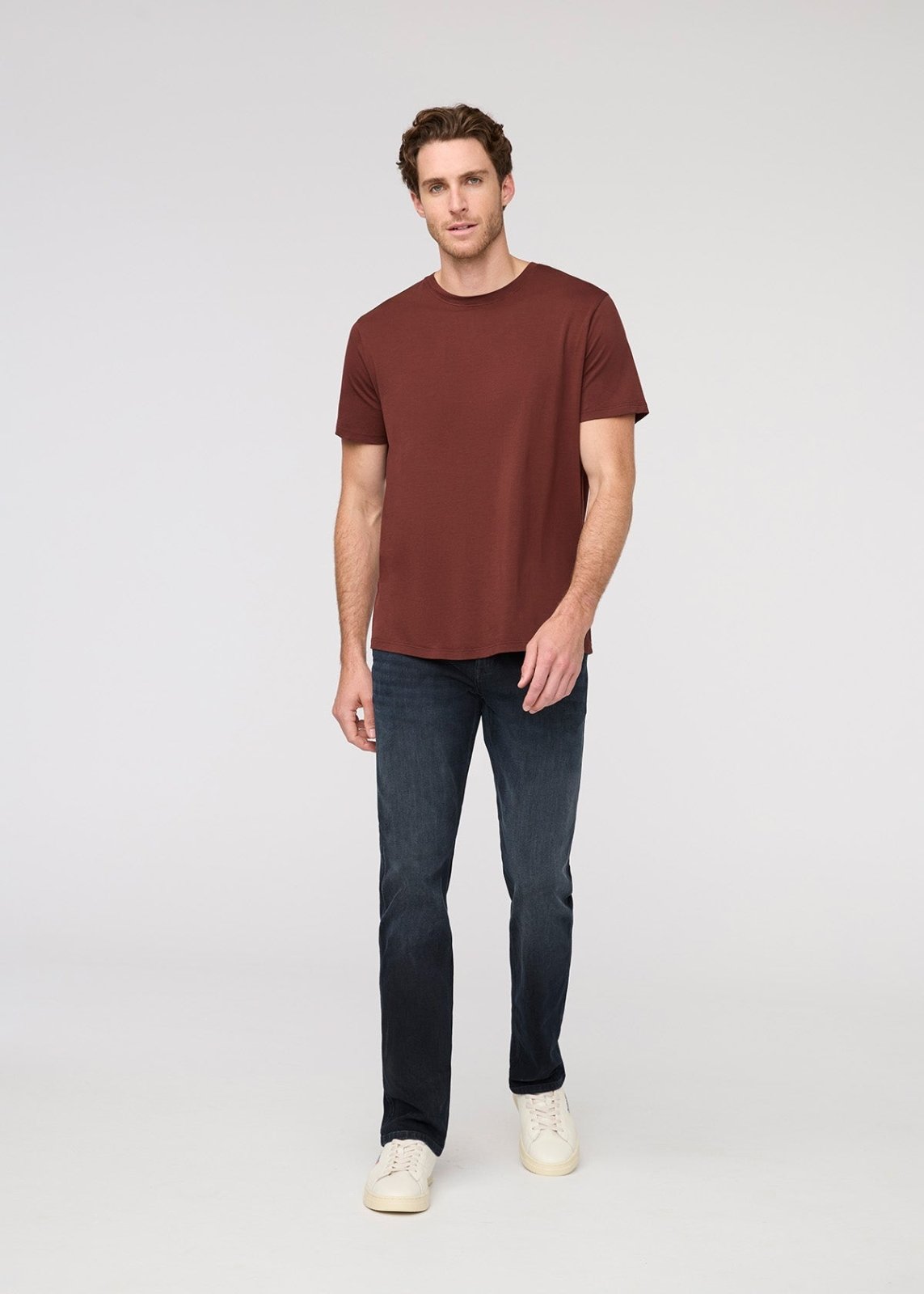 mens 100% pima cotton rich maroon t-shirt full body