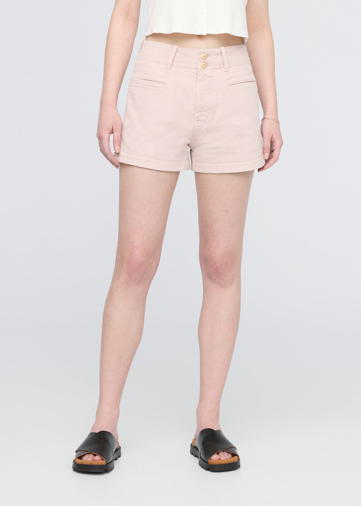 Women's Soft Rose High Rise A-Line Shorts front